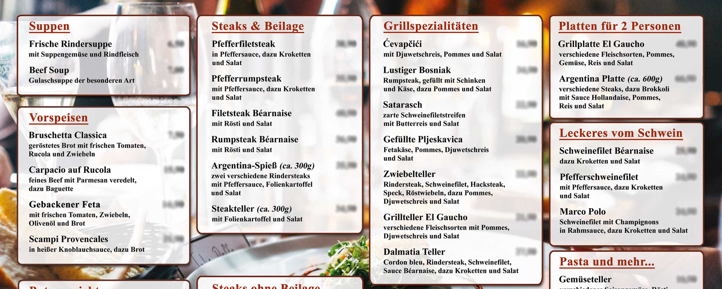 Header Speisekarte