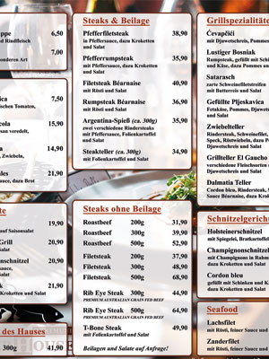 Speisekarte