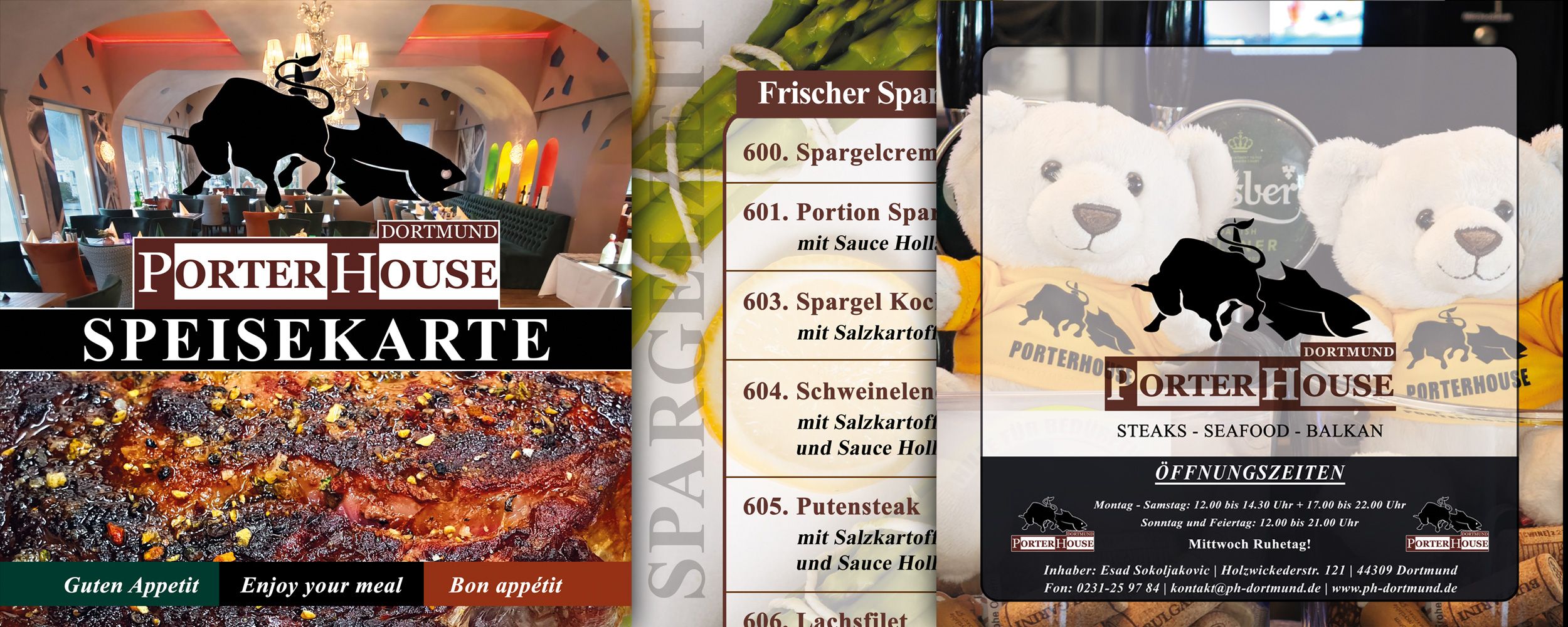Speisekarten Porterhouse Dortmund